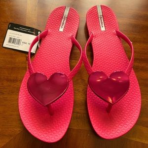Ipanema flip flop heart sandals sz 10